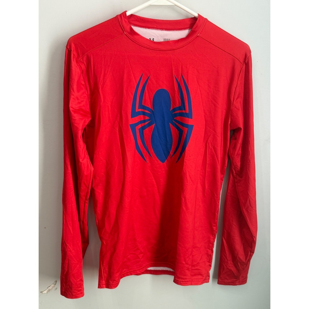Under Armour Marvel Spider Man Alter Ego Red Compression Shirt HeatGear Large